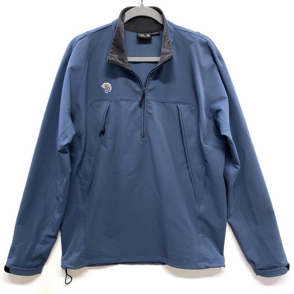Mountain Hardwear 1/4 Zip Softshell Pullover Men's L Slate Blue‎ Hiking Jacket